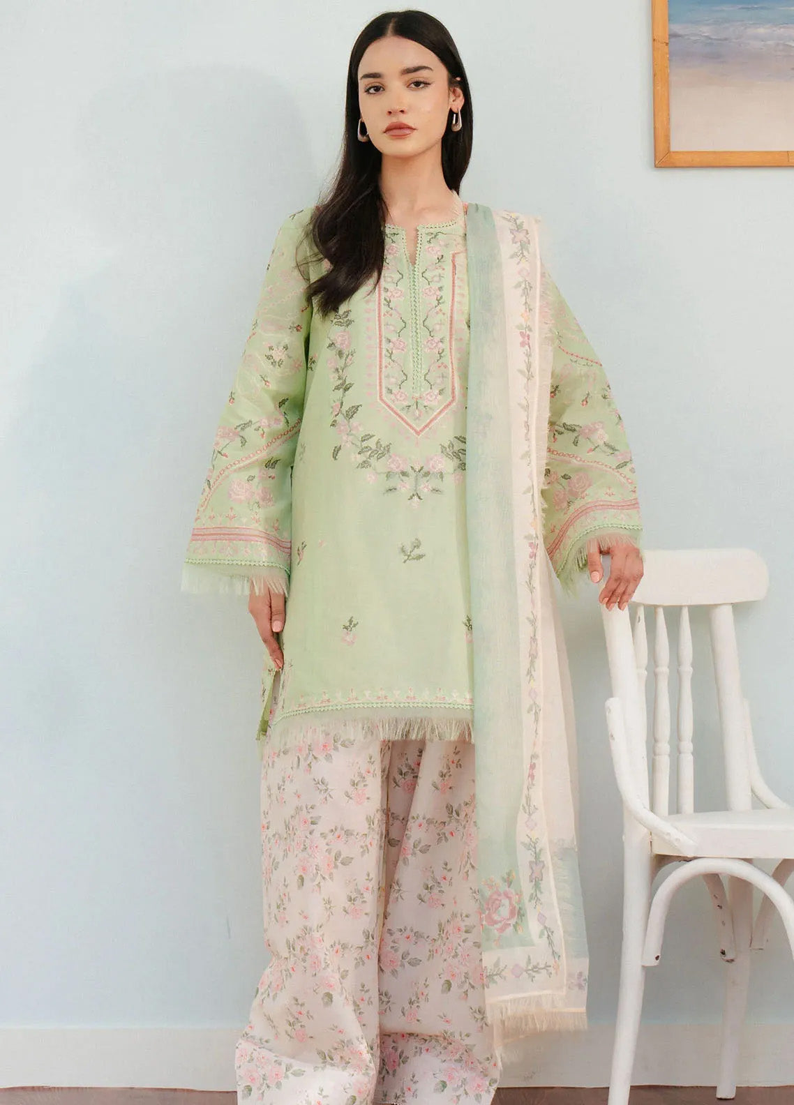 Coco By Zara Shahjahan Embroidered Lawn Suits Unstitched 3 Piece - CZS25L 2A SERENE Coco By Zara Shahjahan Embroidered Lawn Suits Unstitched 3 Piece - CZS25L 2A SERENE