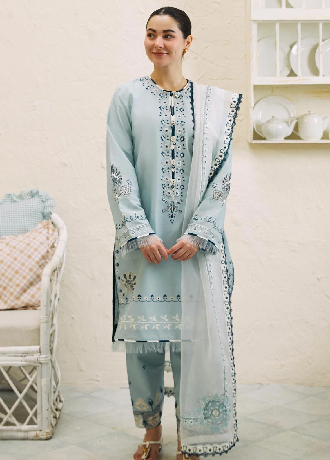 Coco By Zara Shahjahan Embroidered Lawn Unstitched 3 Piece Suit - ZSJ24CL 1A ARZOO Coco By Zara Shahjahan Embroidered Lawn Unstitched 3 Piece Suit - ZSJ24CL 1A ARZOO