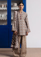 Coco By Zara Shahjahan Printed Linen 3 Piece Unstitched Suit ZS26CPV4 D-7B ELOWEN