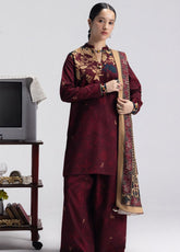 Coco By Zara Shahjahan Printed Linen 3 Piece Unstitched Suit ZS26CPV4 D-8A IRIS