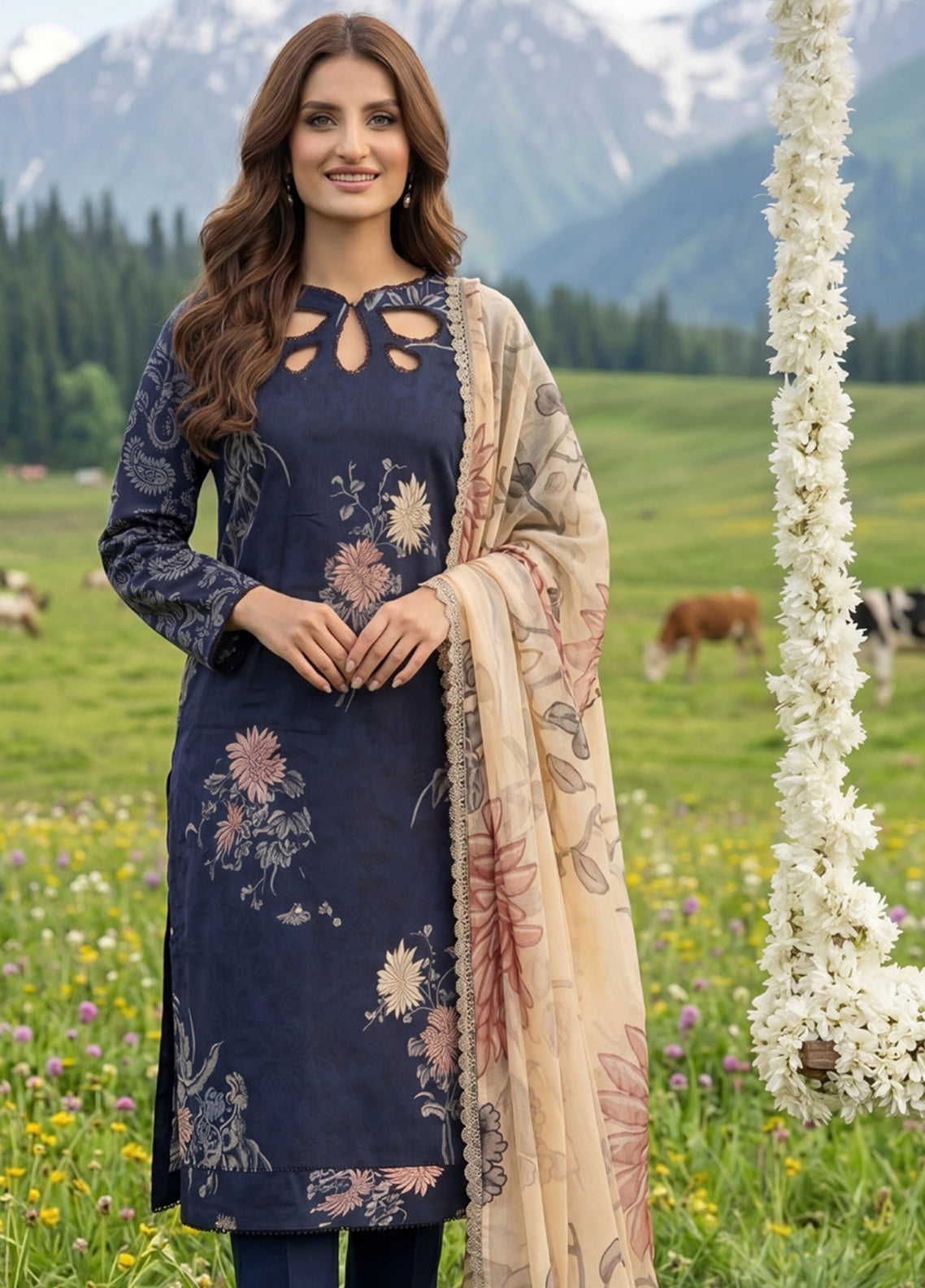 Colors By Alzohaib Digital Printed Lawn 3 Piece Unstitched Suit AZ26CDPL D-03 Colors By Alzohaib Digital Printed Lawn 3 Piece Unstitched Suit AZ26CDPL D-03