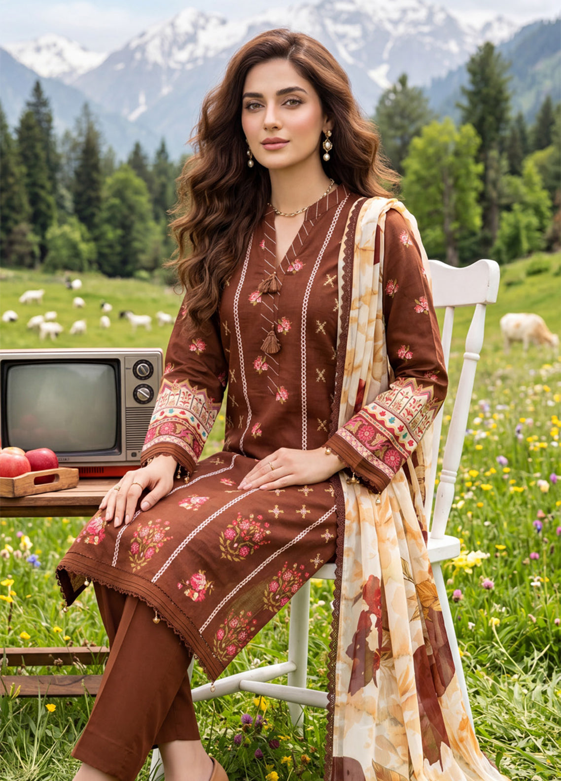 Colors By Alzohaib Digital Printed Lawn 3 Piece Unstitched Suit AZ26CDPL D-05 Colors By Alzohaib Digital Printed Lawn 3 Piece Unstitched Suit AZ26CDPL D-05