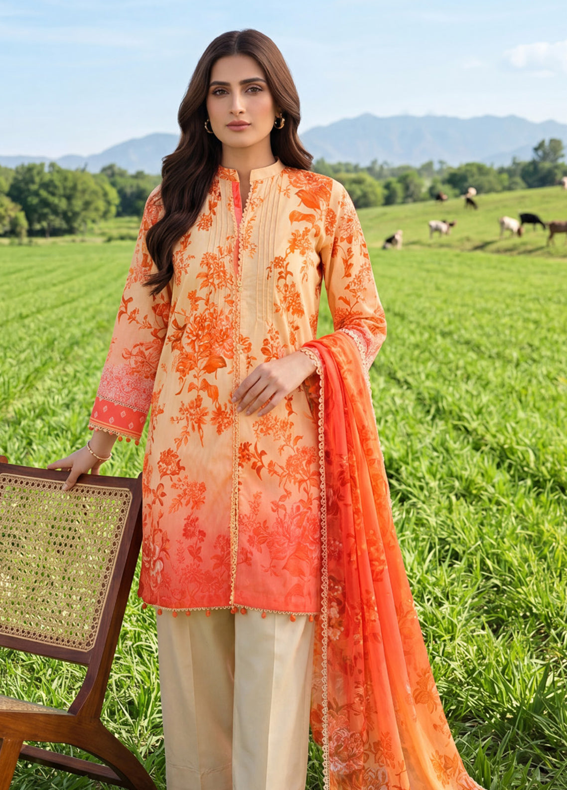 Colors By Alzohaib Digital Printed Lawn 3 Piece Unstitched Suit AZ26CDPL D-10 Colors By Alzohaib Digital Printed Lawn 3 Piece Unstitched Suit AZ26CDPL D-10