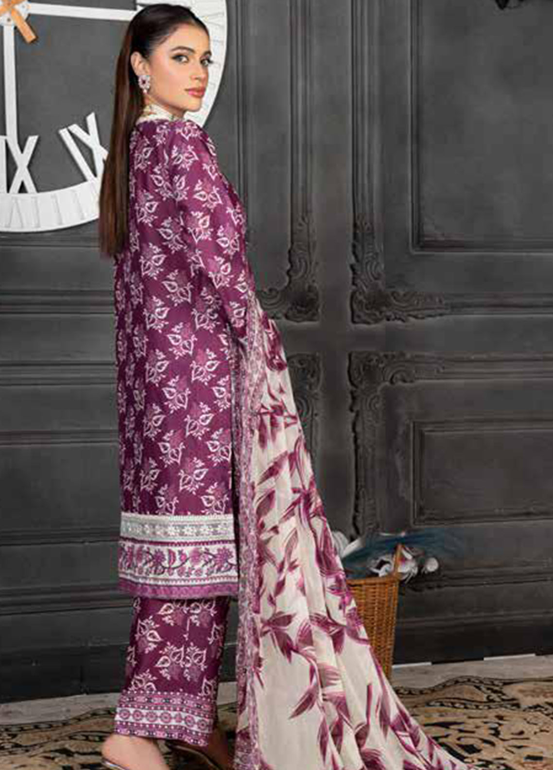 Crimson By Noorjahan Embroidered Lawn 3 Piece Unstitched Suit NJ26CEL D-14 Crimson By Noorjahan Embroidered Lawn 3 Piece Unstitched Suit NJ26CEL D-14