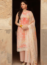 Cross Stitch Embroidered Lawn Unstitched 3 Piece Suit - CS24PL 15 PEACH BLUSH