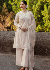 Cross Stitch Embroidered Lawn Unstitched 3 Piece Suit - CS24PL 16 SILVER PEONY