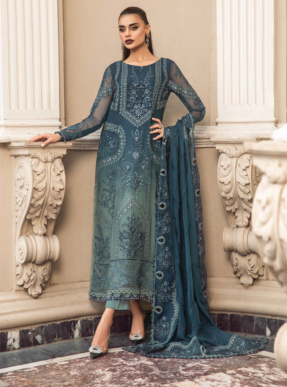 D#02 Maria B Emb Chiffons Collection 923 D#02 Maria B Emb Chiffons Collection 923