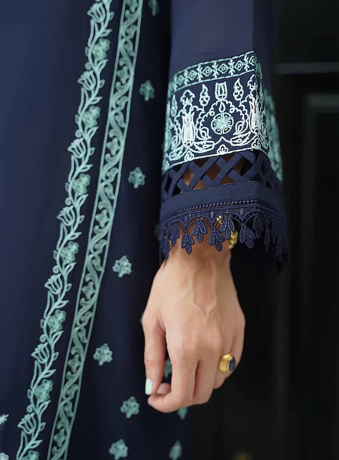 Sahar Embroidered Lawn 3 Piece Unstitched Suit S25FEV2 D-01 OCEANVEIL Sahar Embroidered Lawn 3 Piece Unstitched Suit S25FEV2 D-01 OCEANVEIL