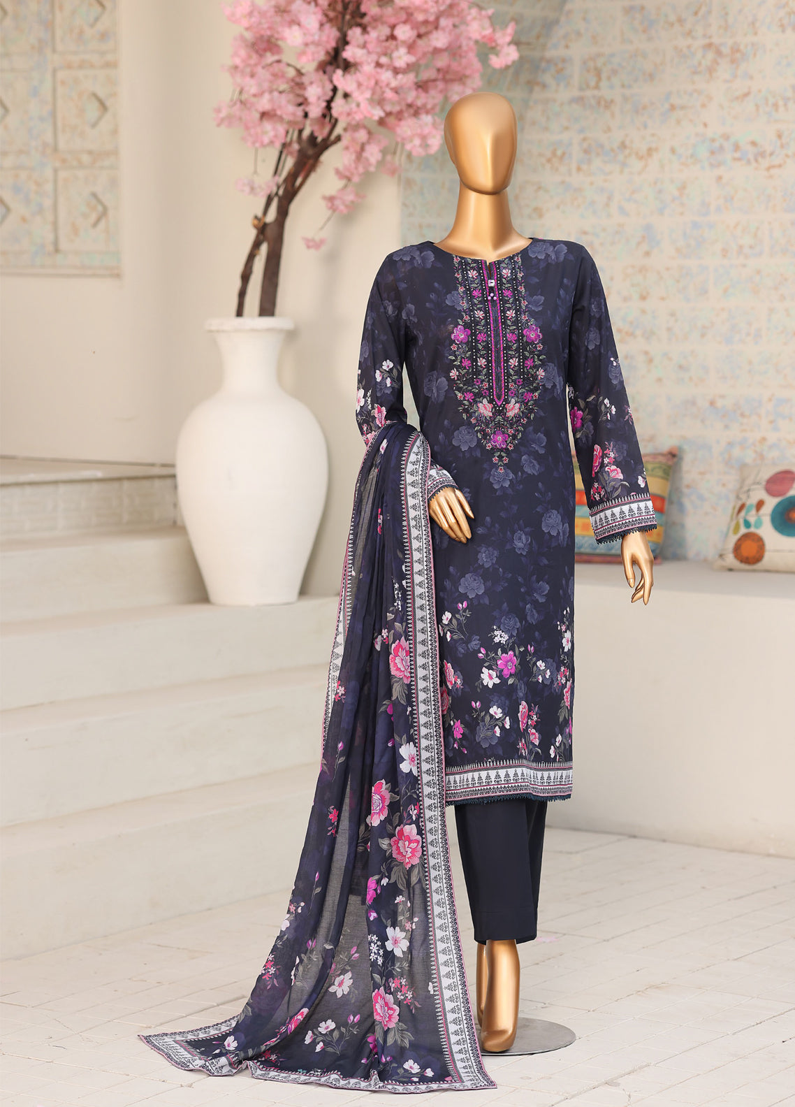 Daily Wear By HZ Textile Premium Embroidered Lawn 3 Piece Unstitched Suit HZ26DWPE D-PDW-1340 Daily Wear By HZ Textile Premium Embroidered Lawn 3 Piece Unstitched Suit HZ26DWPE D-PDW-1340