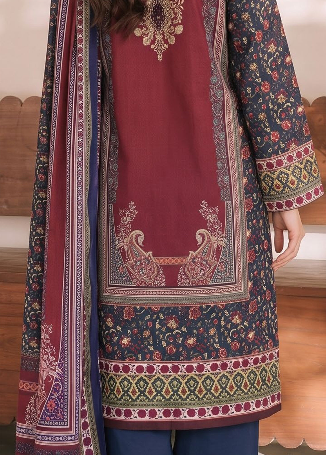 Daman By VS Textile Exclusive Printed Cambric 3 Piece Unstitched Suit VS26DEPV2 D-978 Daman By VS Textile Exclusive Printed Cambric 3 Piece Unstitched Suit VS26DEPV2 D-978