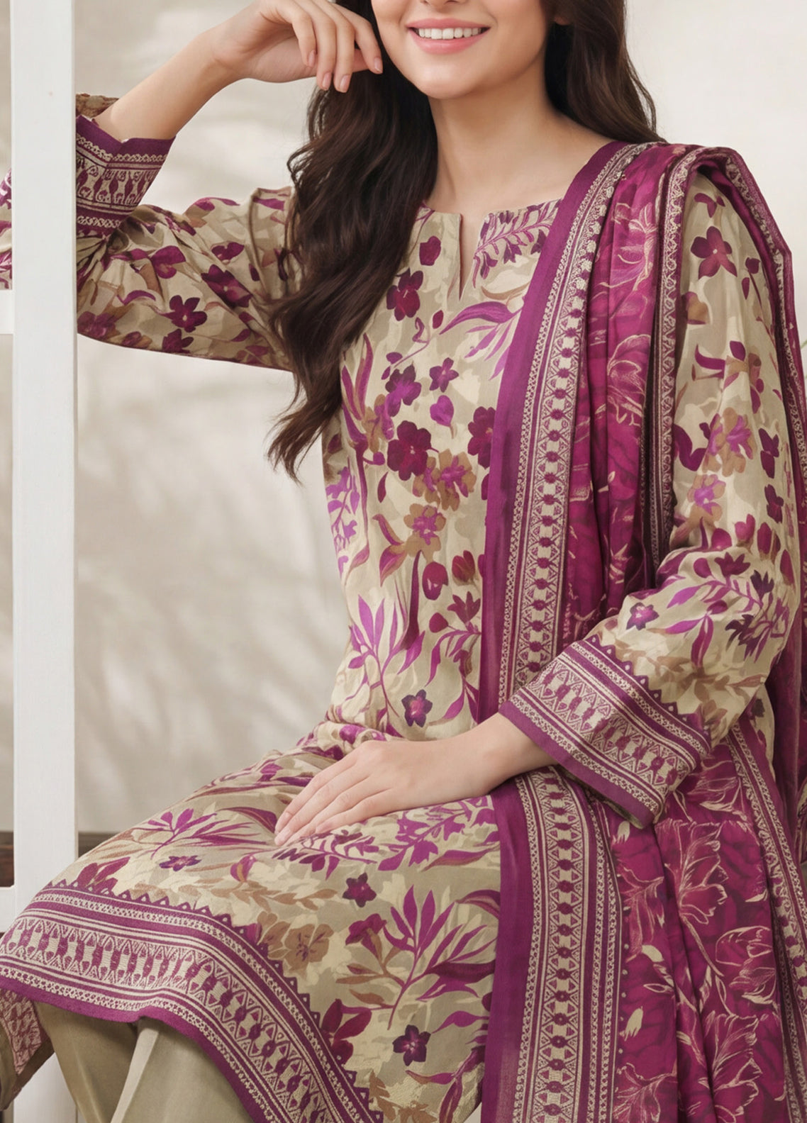 Daman By VS Textile Exclusive Printed Lawn 3 Piece Unstitched Suit VS26DEPV5 D-852 Daman By VS Textile Exclusive Printed Lawn 3 Piece Unstitched Suit VS26DEPV5 D-852