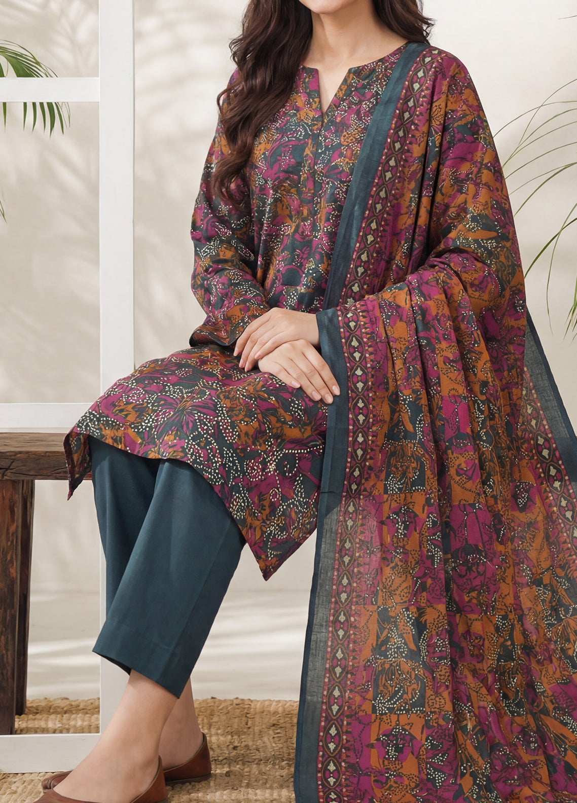 Daman By VS Textile Exclusive Printed Lawn 3 Piece Unstitched Suit VS26DEPV5 D-887 Daman By VS Textile Exclusive Printed Lawn 3 Piece Unstitched Suit VS26DEPV5 D-887