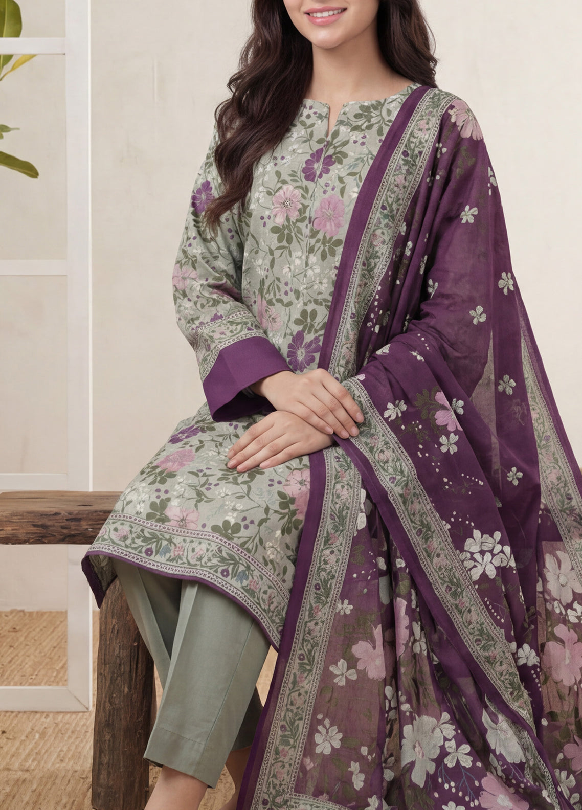 Daman By VS Textile Printed Lawn 3 Piece Unstitched Suit VS26DV3 D-842 Daman By VS Textile Printed Lawn 3 Piece Unstitched Suit VS26DV3 D-842