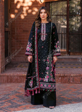 Dastoor By Farasha Embroidered Lawn Suits Unstitched 3 Piece - FSH24DL 02 ORNATE NOIR