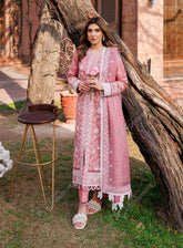 Dastoor By Farasha Embroidered Lawn Suits Unstitched 3 Piece - FSH24DL 05 PEARL MIST