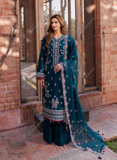 Dastoor By Farasha Embroidered Lawn Suits Unstitched 3 Piece - FSH24DL 07 EMERALD CHARM