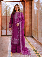 Dastoor By Farasha Embroidered Lawn Suits Unstitched 3 Piece - FSH24DL 08 TEMPTING BERY