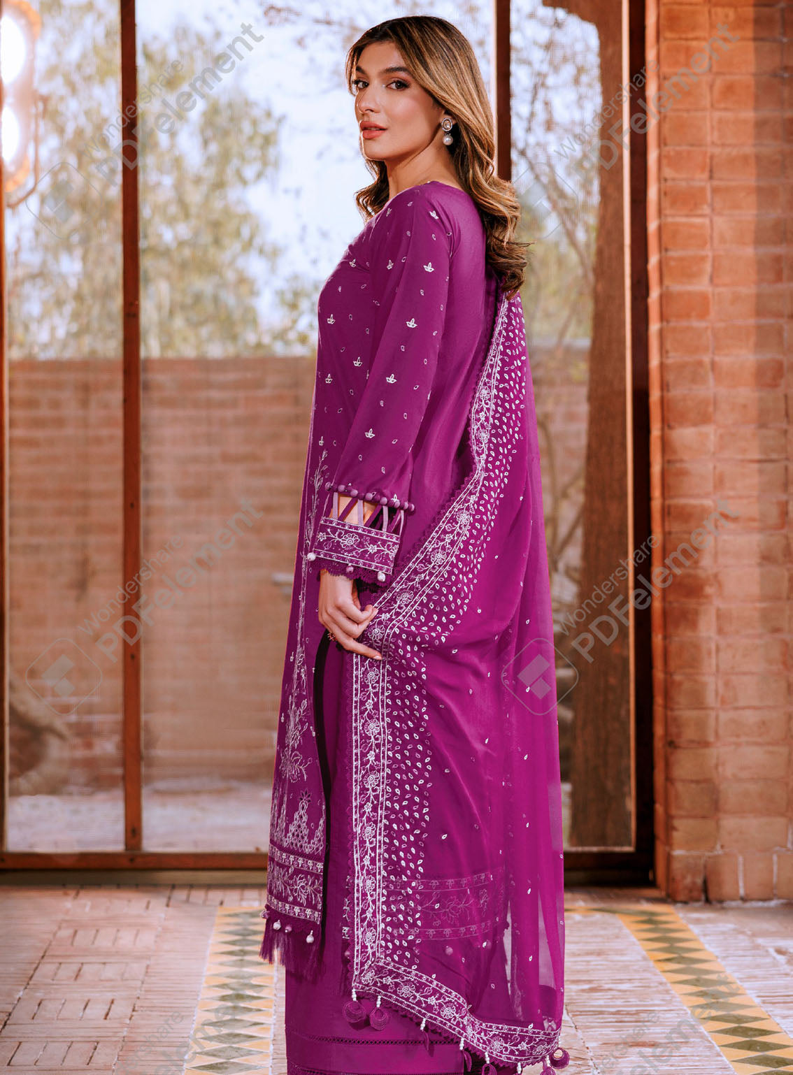 Dastoor By Farasha Embroidered Lawn Suits Unstitched 3 Piece - FSH24DL 08 TEMPTING BERY Dastoor By Farasha Embroidered Lawn Suits Unstitched 3 Piece - FSH24DL 08 TEMPTING BERY