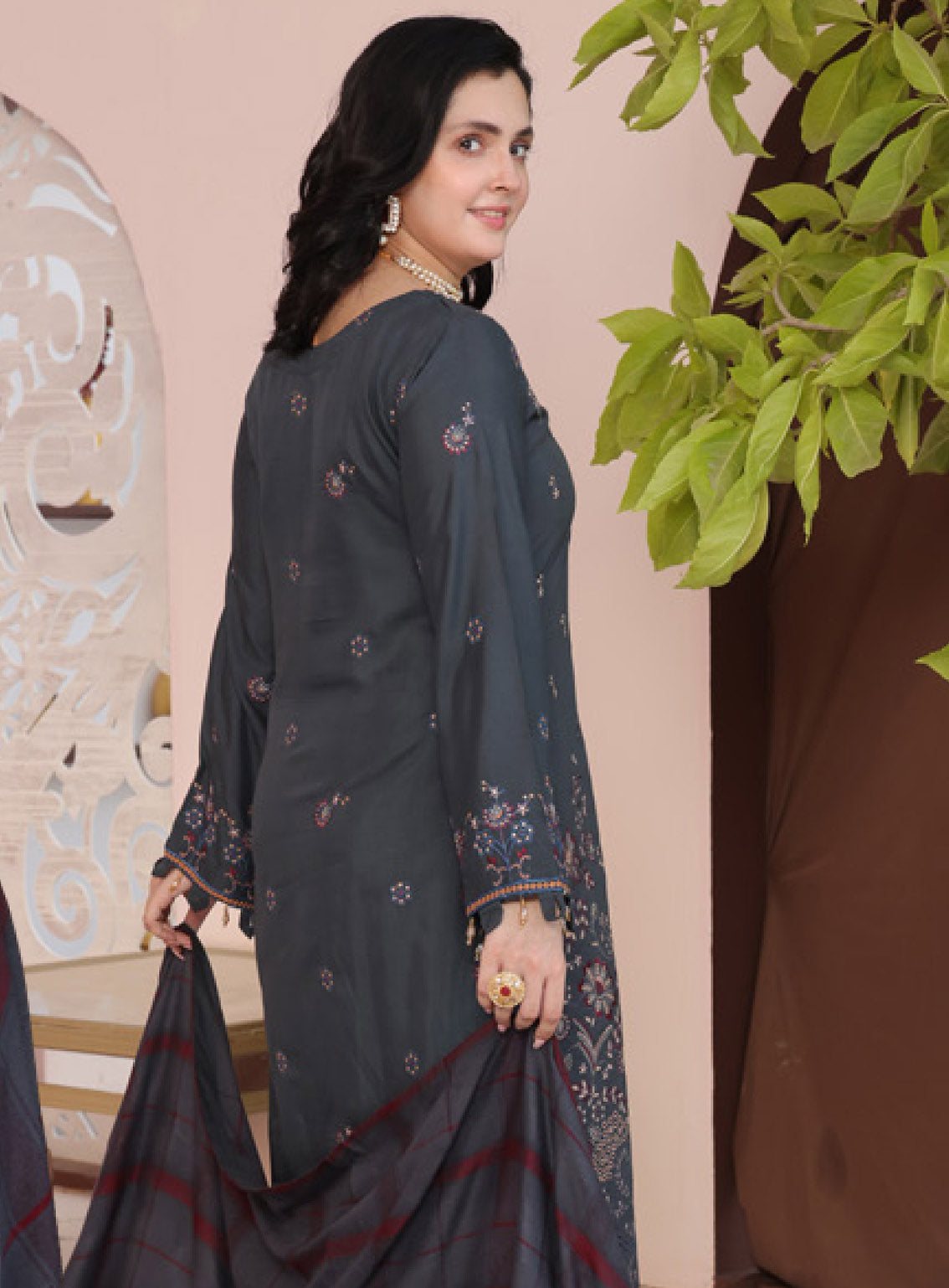 Delilah by Schick Embroidered Doriya Suits Unstitched 3 Piece - SDH24DD 01 Delilah by Schick Embroidered Doriya Suits Unstitched 3 Piece - SDH24DD 01