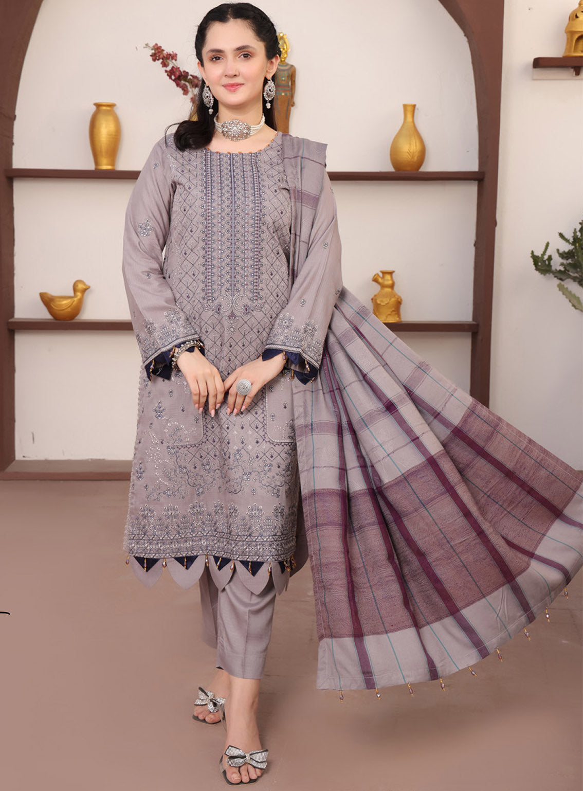 Delilah by Schick Embroidered Doriya Suits Unstitched 3 Piece - SDH24DD 02 Delilah by Schick Embroidered Doriya Suits Unstitched 3 Piece - SDH24DD 02