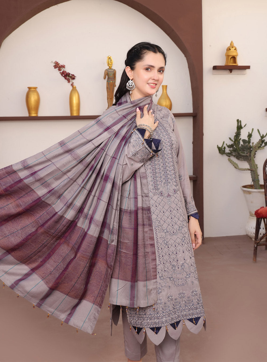 Delilah by Schick Embroidered Doriya Suits Unstitched 3 Piece - SDH24DD 02 Delilah by Schick Embroidered Doriya Suits Unstitched 3 Piece - SDH24DD 02