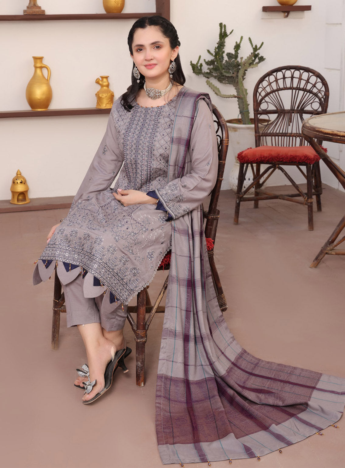 Delilah by Schick Embroidered Doriya Suits Unstitched 3 Piece - SDH24DD 02 Delilah by Schick Embroidered Doriya Suits Unstitched 3 Piece - SDH24DD 02