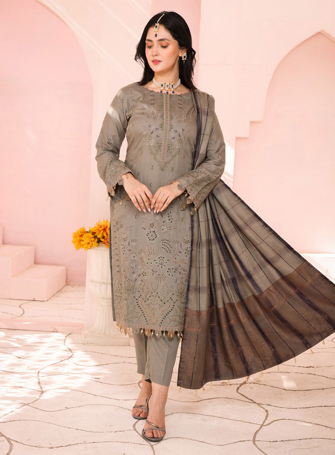 Delilah by Schick Embroidered Doriya Suits Unstitched 3 Piece - SDH24DD 03 Delilah by Schick Embroidered Doriya Suits Unstitched 3 Piece - SDH24DD 03