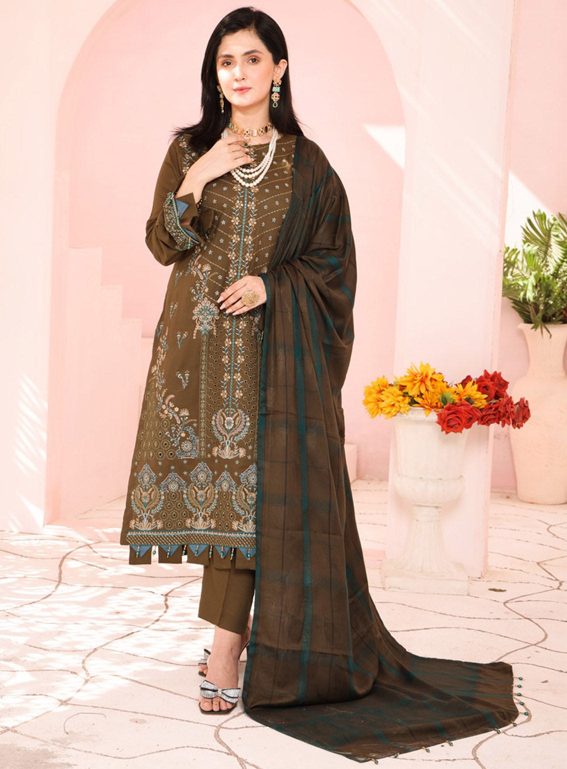 Delilah by Schick Embroidered Doriya Suits Unstitched 3 Piece - SDH24DD 05 Delilah by Schick Embroidered Doriya Suits Unstitched 3 Piece - SDH24DD 05