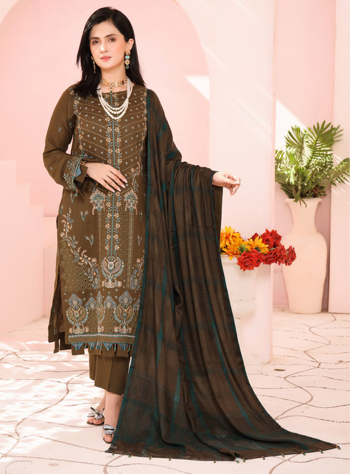 Delilah by Schick Embroidered Doriya Suits Unstitched 3 Piece - SDH24DD 05 Delilah by Schick Embroidered Doriya Suits Unstitched 3 Piece - SDH24DD 05