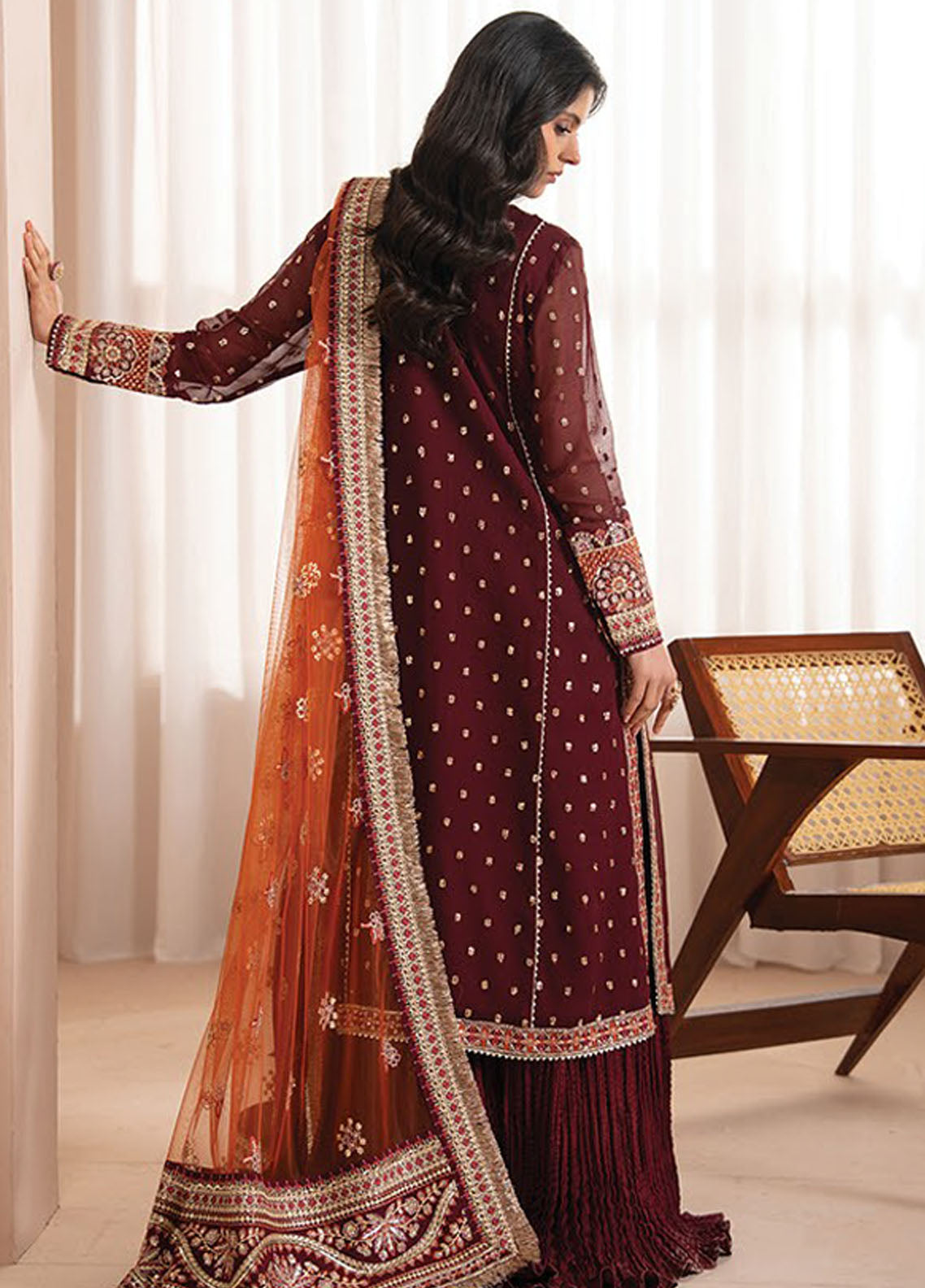 Deme By Xenia Luxury Embroidered Chiffon 3 Piece Unstitched Suit XE26DF D-01 D#01 LISHA Deme By Xenia Luxury Embroidered Chiffon 3 Piece Unstitched Suit XE26DF D-01 D#01 LISHA