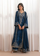 Deme By Xenia Luxury Embroidered Chiffon 3 Piece Unstitched Suit XE26DF D-03 D#03 RYELLE