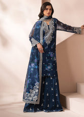 Deme By Xenia Luxury Embroidered Chiffon 3 Piece Unstitched Suit XE26DF D-05 D#05 OMAIRA
