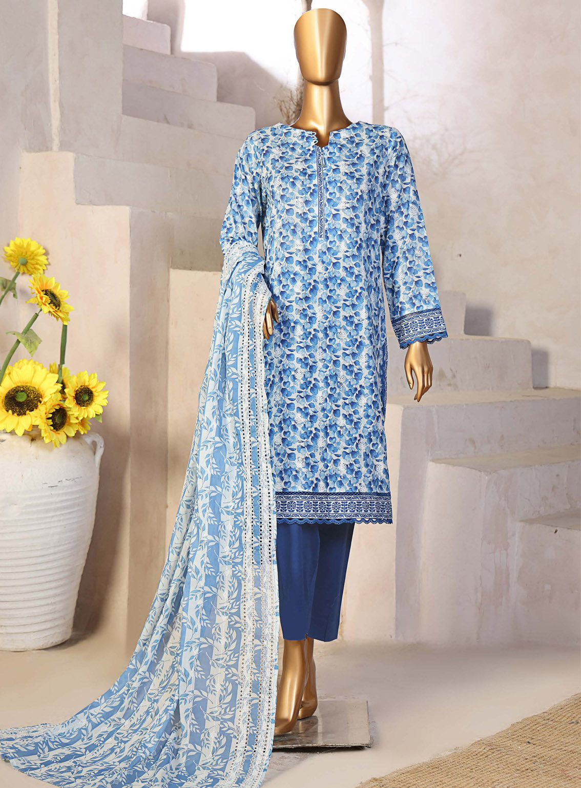 Dhagakari by HZ Textile Embroidered Lawn Suits Unstitched 3 Piece - HZ25DL DEC-991 Dhagakari by HZ Textile Embroidered Lawn Suits Unstitched 3 Piece - HZ25DL DEC-991