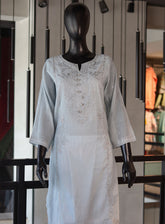 Dhanak Embroidered Khadi Net Stitch Kurti - DK24EL 2222