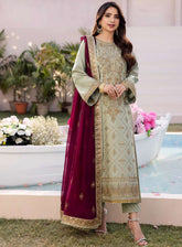 Dhanak Rang By Asim Jofa Embroidered Silk Suits Unstitched 3 Piece - AJ24DR AJCF-06