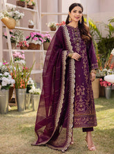 Dhanak Rang By Asim Jofa Embroidered Silk Suits Unstitched 3 Piece - AJ24DR AJCF-22