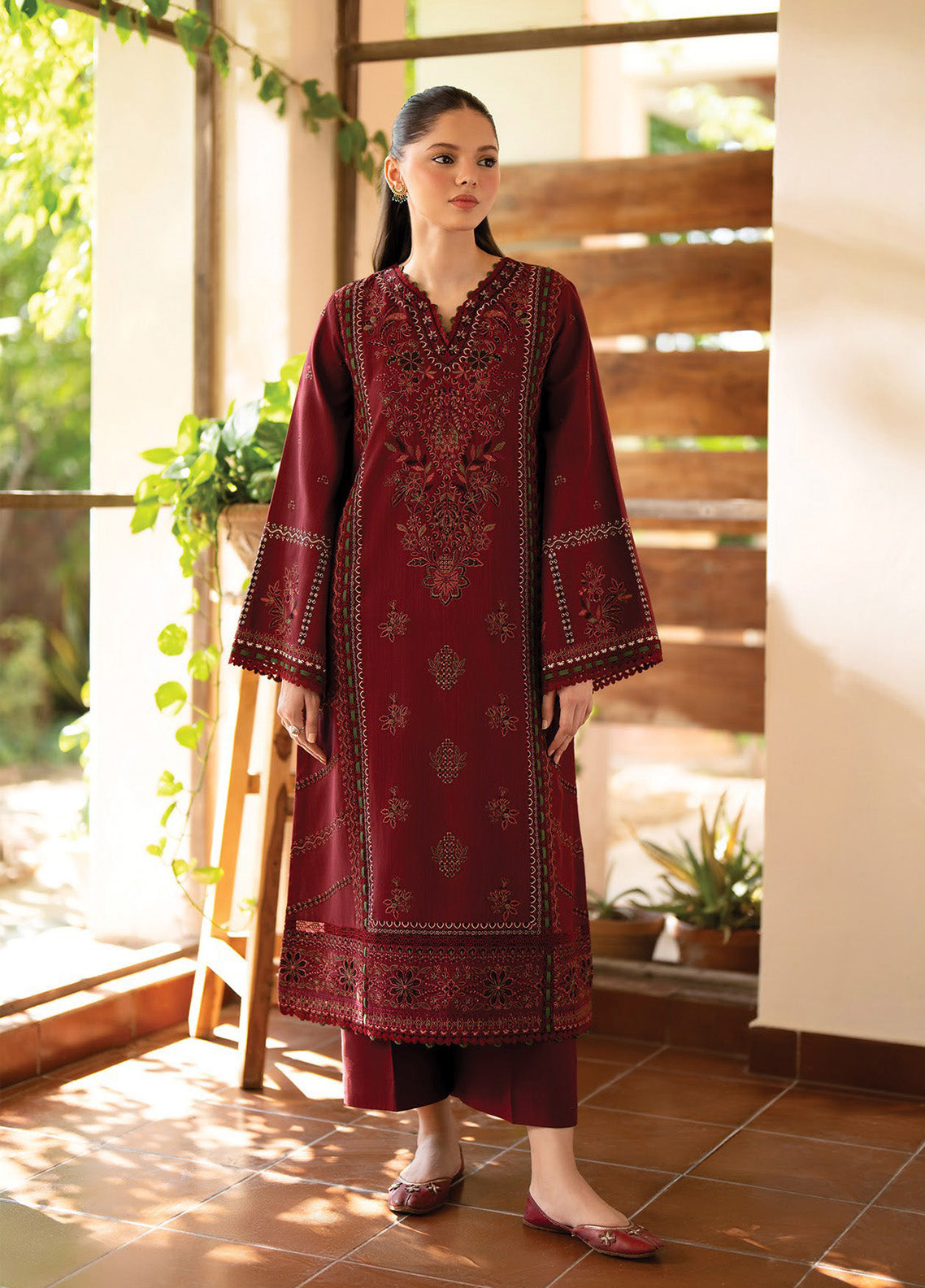 Dhoop Kinaray by Xenia Formals Embroidered Khaddar Suits Unstitched 3 Piece - XF24DK 01 SANDHURI Dhoop Kinaray by Xenia Formals Embroidered Khaddar Suits Unstitched 3 Piece - XF24DK 01 SANDHURI