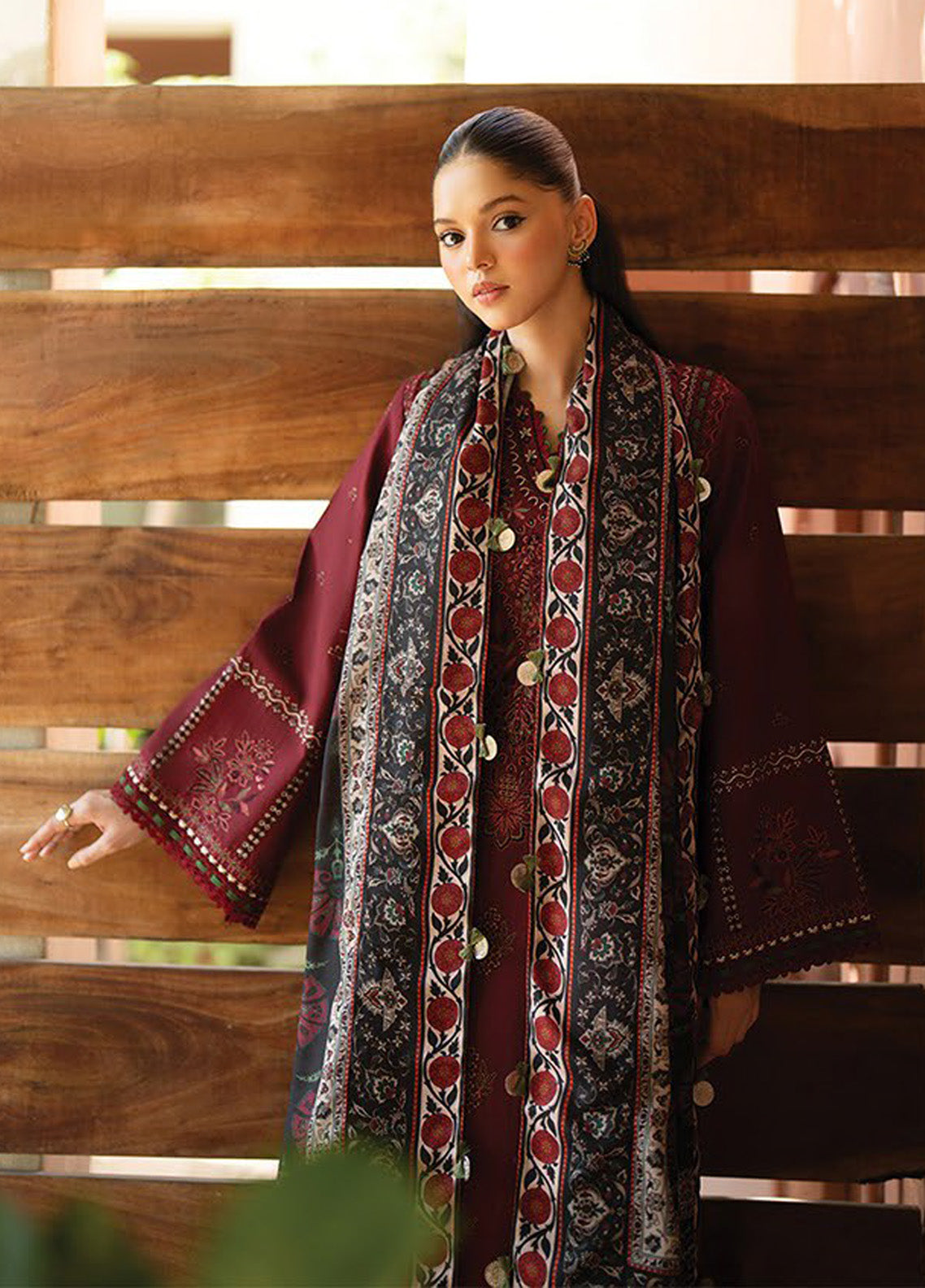 Dhoop Kinaray by Xenia Formals Embroidered Khaddar Suits Unstitched 3 Piece - XF24DK 01 SANDHURI Dhoop Kinaray by Xenia Formals Embroidered Khaddar Suits Unstitched 3 Piece - XF24DK 01 SANDHURI