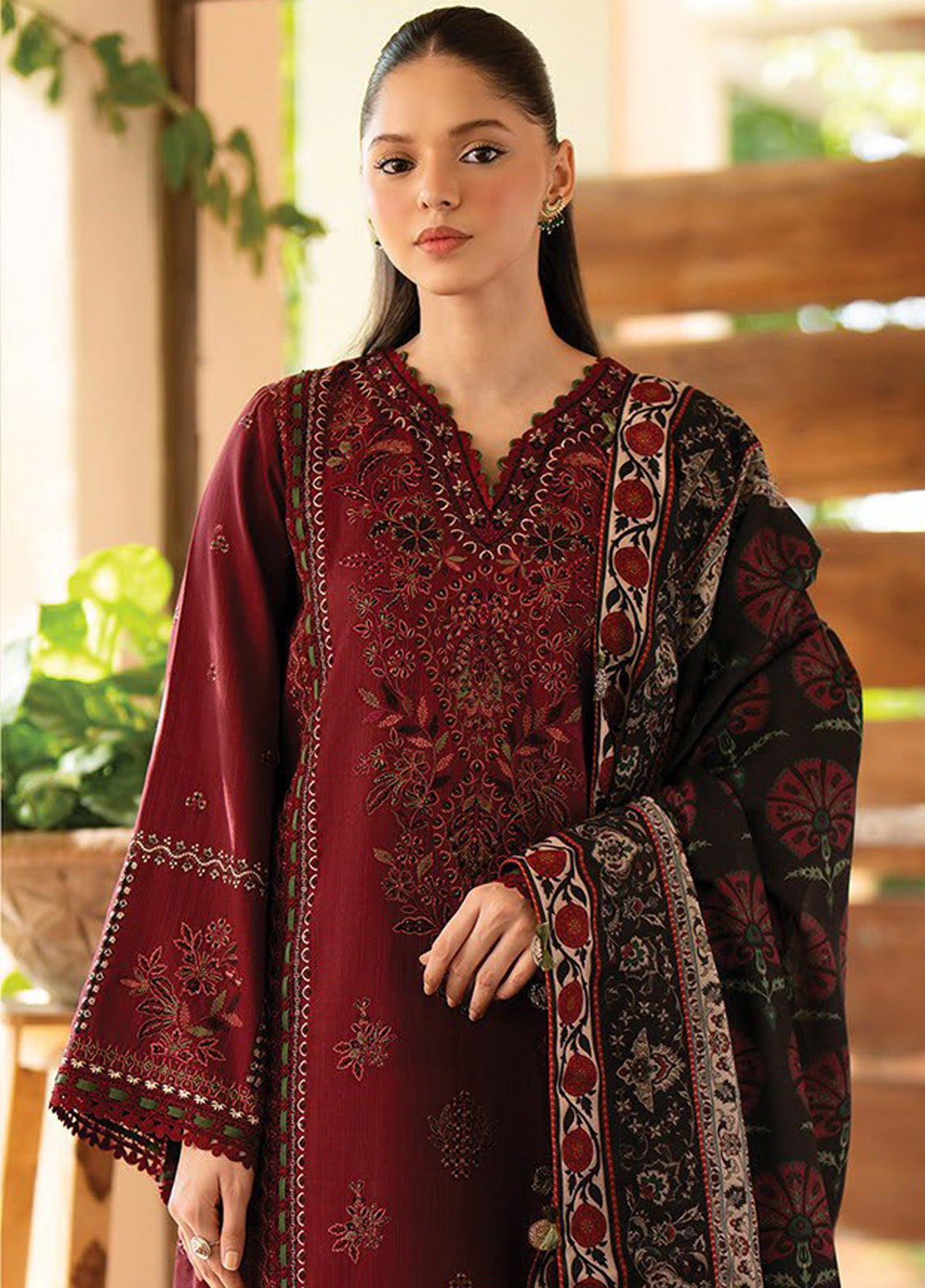 Dhoop Kinaray by Xenia Formals Embroidered Khaddar Suits Unstitched 3 Piece - XF24DK 01 SANDHURI Dhoop Kinaray by Xenia Formals Embroidered Khaddar Suits Unstitched 3 Piece - XF24DK 01 SANDHURI