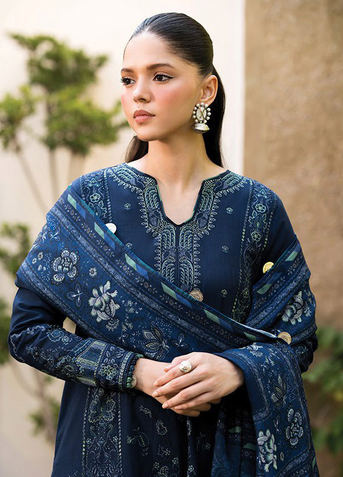 Dhoop Kinaray by Xenia Formals Embroidered Khaddar Suits Unstitched 3 Piece - XF24DK 02 NEELUM Dhoop Kinaray by Xenia Formals Embroidered Khaddar Suits Unstitched 3 Piece - XF24DK 02 NEELUM