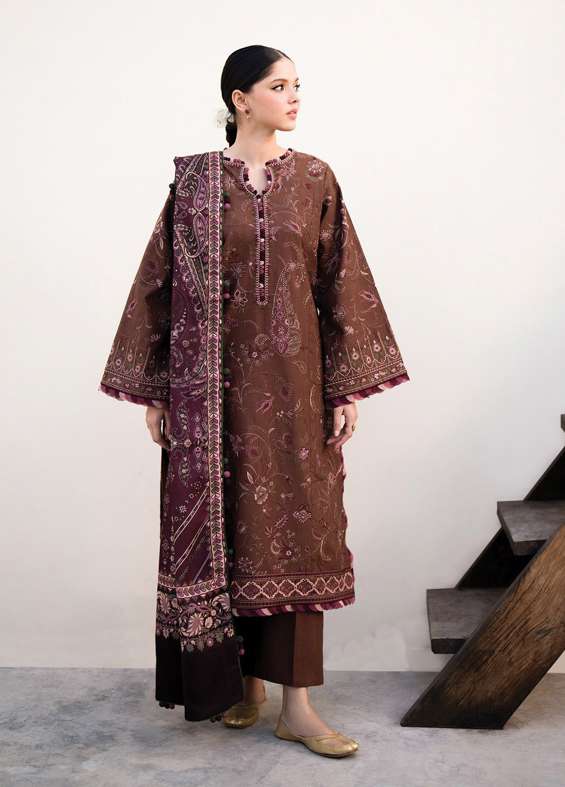 Dhoop Kinaray by Xenia Formals Embroidered Khaddar Suits Unstitched 3 Piece - XF24DK 05 PAKOL Dhoop Kinaray by Xenia Formals Embroidered Khaddar Suits Unstitched 3 Piece - XF24DK 05 PAKOL