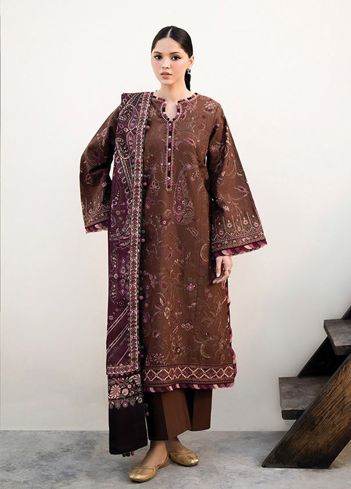 Dhoop Kinaray by Xenia Formals Embroidered Khaddar Suits Unstitched 3 Piece - XF24DK 05 PAKOL Dhoop Kinaray by Xenia Formals Embroidered Khaddar Suits Unstitched 3 Piece - XF24DK 05 PAKOL