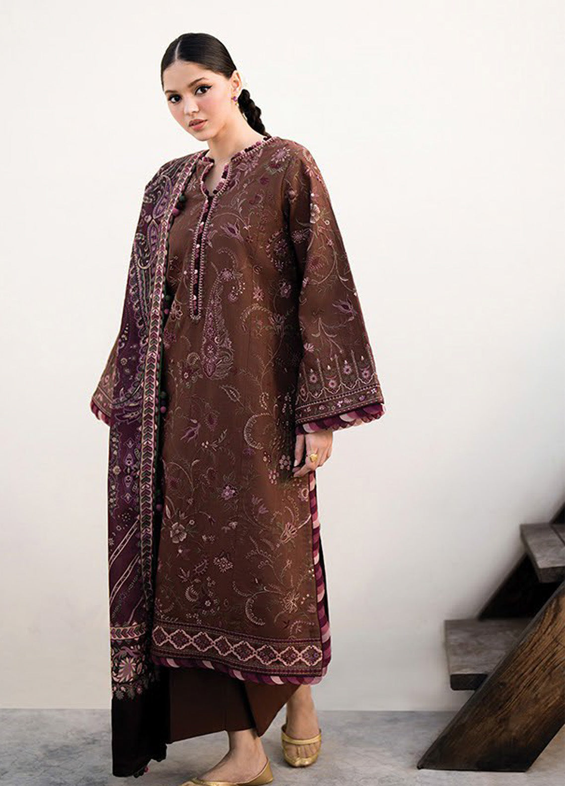Dhoop Kinaray by Xenia Formals Embroidered Khaddar Suits Unstitched 3 Piece - XF24DK 05 PAKOL Dhoop Kinaray by Xenia Formals Embroidered Khaddar Suits Unstitched 3 Piece - XF24DK 05 PAKOL