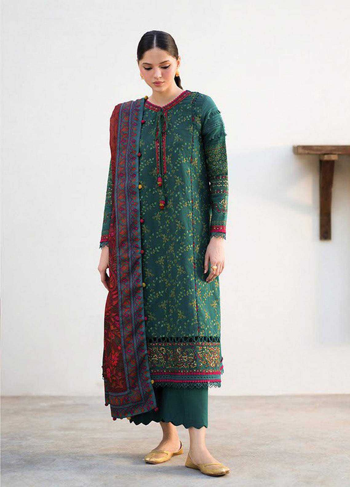 Dhoop Kinaray by Xenia Formals Embroidered Khaddar Suits Unstitched 3 Piece - XF24DK 06 ZEMURD Dhoop Kinaray by Xenia Formals Embroidered Khaddar Suits Unstitched 3 Piece - XF24DK 06 ZEMURD