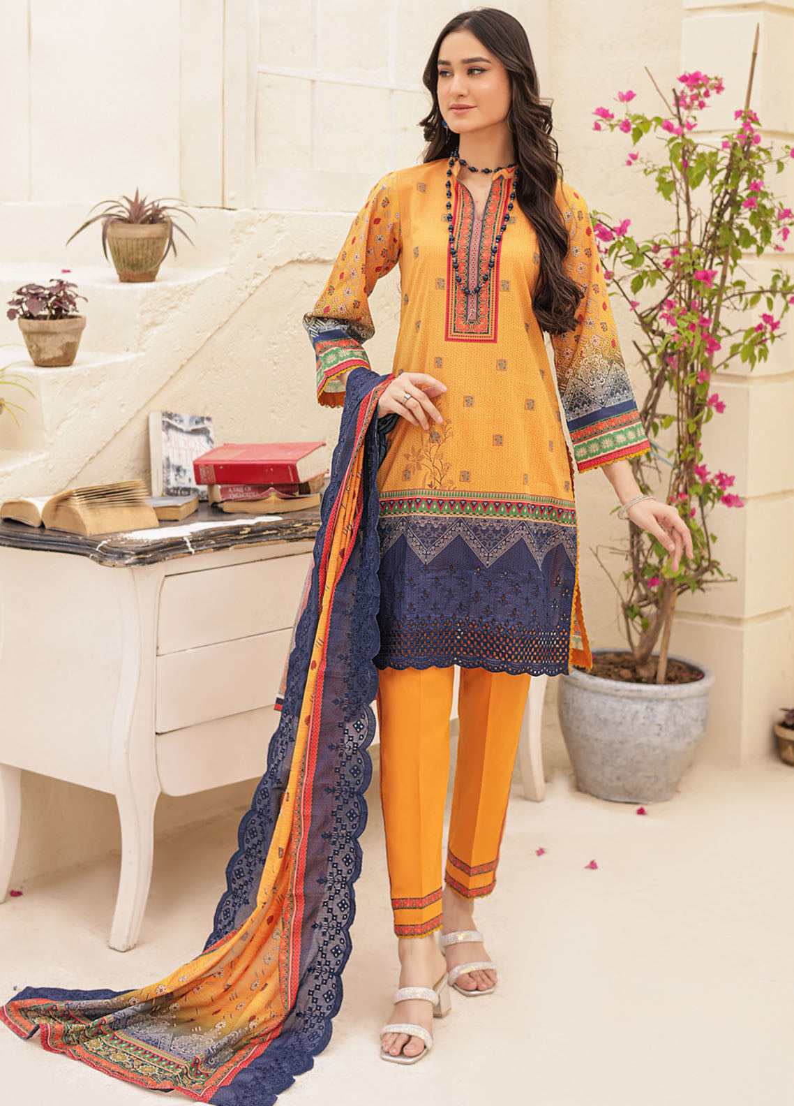 Dilkash By MTF Chikankari Embroidered Lawn Unstitched 3 Piece Suit - MTF24DL 04 Dilkash By MTF Chikankari Embroidered Lawn Unstitched 3 Piece Suit - MTF24DL 04