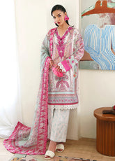 Eclat Garden By Roheenaz Embroidered Lawn 3 Piece Unstitched Suit RNZ26EGV4 D-CORAL HIBISCUS