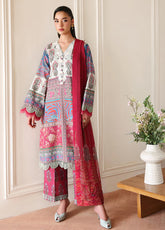 Eclat Garden By Roheenaz Embroidered Lawn 3 Piece Unstitched Suit RNZ26EGV4 D-ROSETTE DREAM