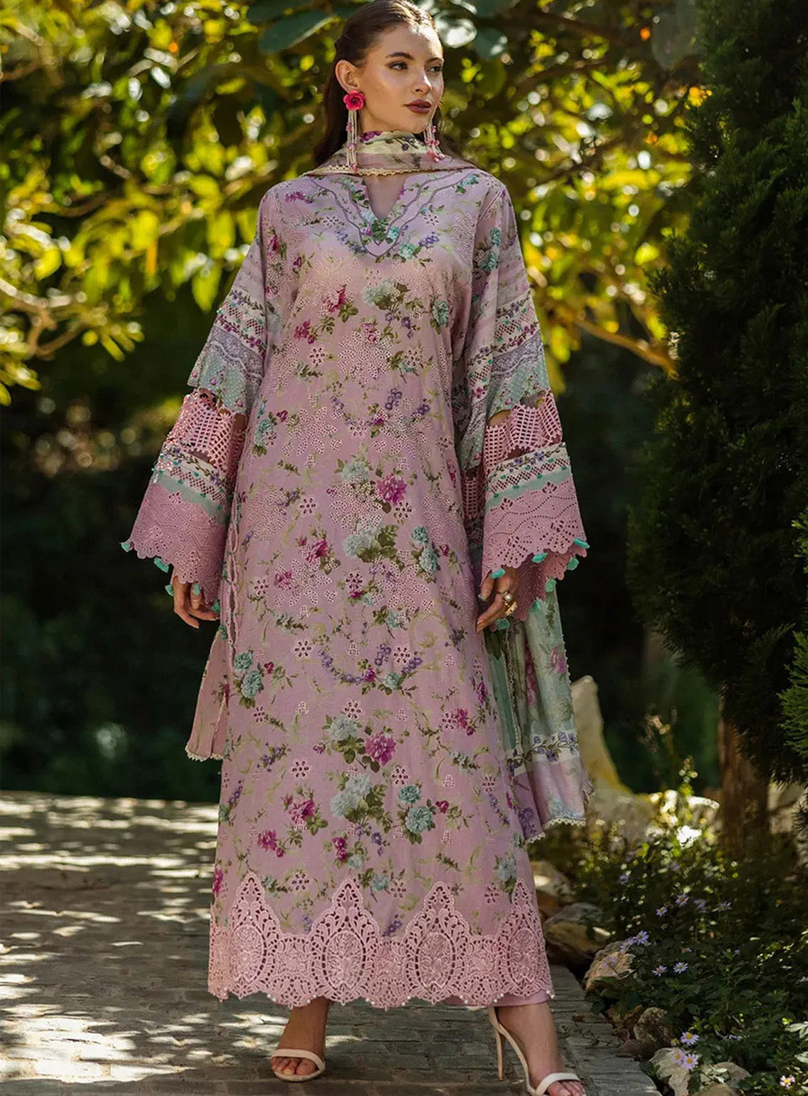 Elaf Embroidered Chikankari Lawn Suits Unstitched 3 Piece - EF25CL ELK-03B PRINCESS ROSE Elaf Embroidered Chikankari Lawn Suits Unstitched 3 Piece - EF25CL ELK-03B PRINCESS ROSE