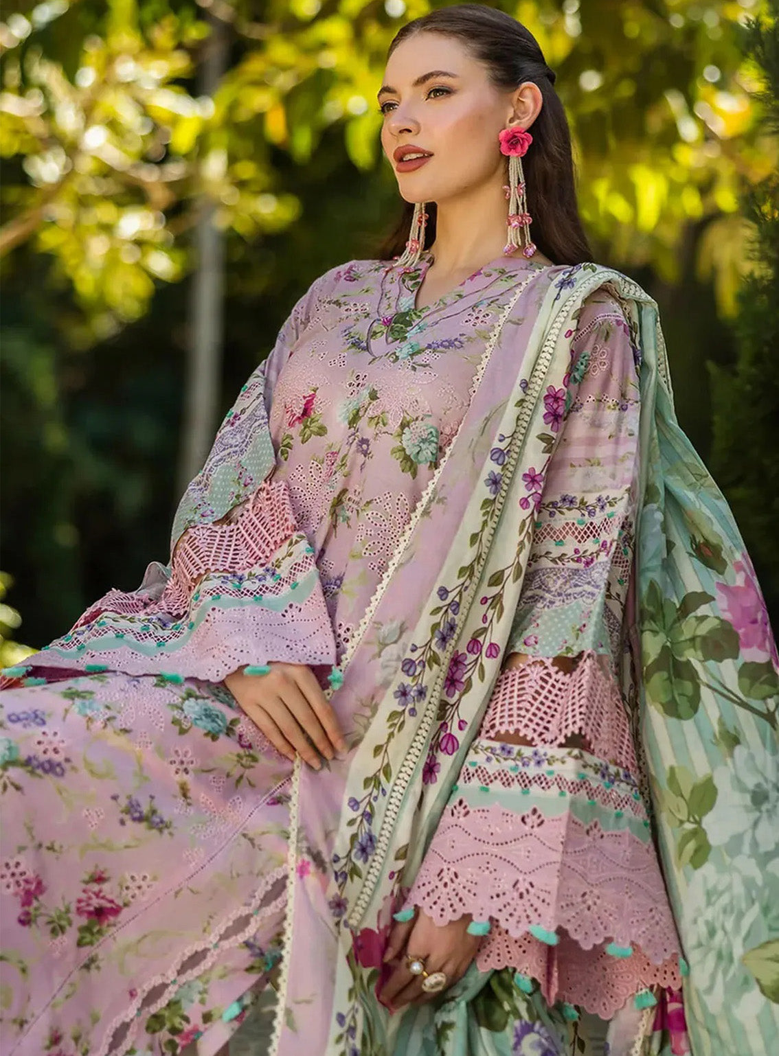 Elaf Embroidered Chikankari Lawn Suits Unstitched 3 Piece - EF25CL ELK-03B PRINCESS ROSE Elaf Embroidered Chikankari Lawn Suits Unstitched 3 Piece - EF25CL ELK-03B PRINCESS ROSE