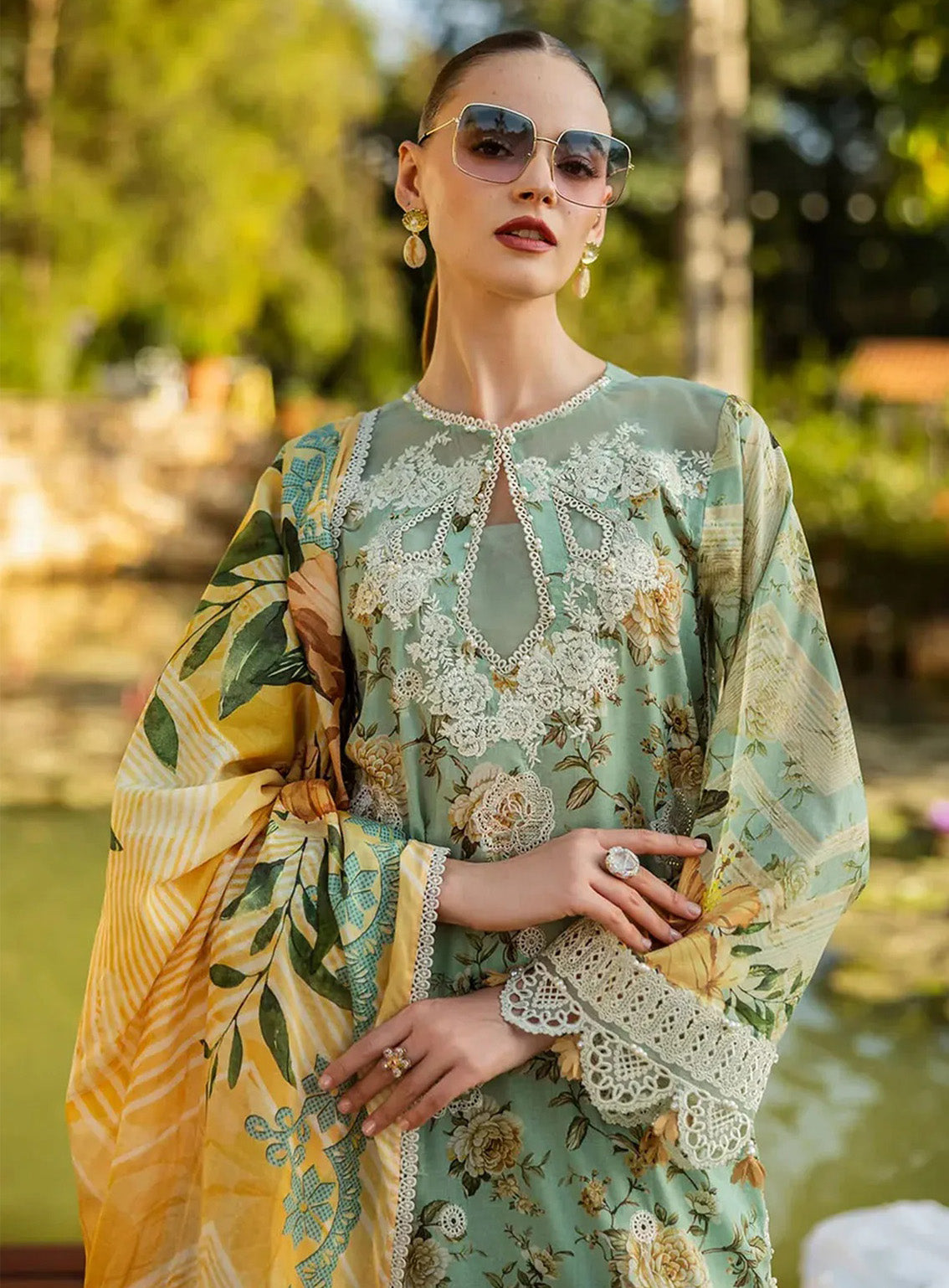 Elaf Embroidered Chikankari Lawn Suits Unstitched 3 Piece - EF25CL ELK-06A PISTACHIO DREAMS Elaf Embroidered Chikankari Lawn Suits Unstitched 3 Piece - EF25CL ELK-06A PISTACHIO DREAMS